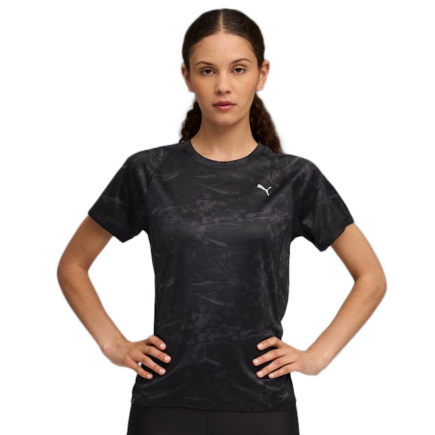 プーマ（PUMA）（レディース）ランニング ヴェロシティ AOP 半袖 Tシャツ 528230 01 BLK