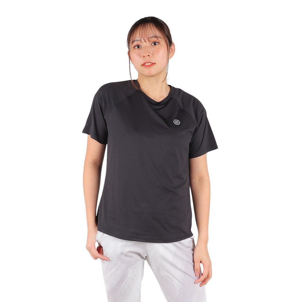スキンズ（SKINS）（レディース）半袖Tシャツ レディースロゴ 185-27040-019