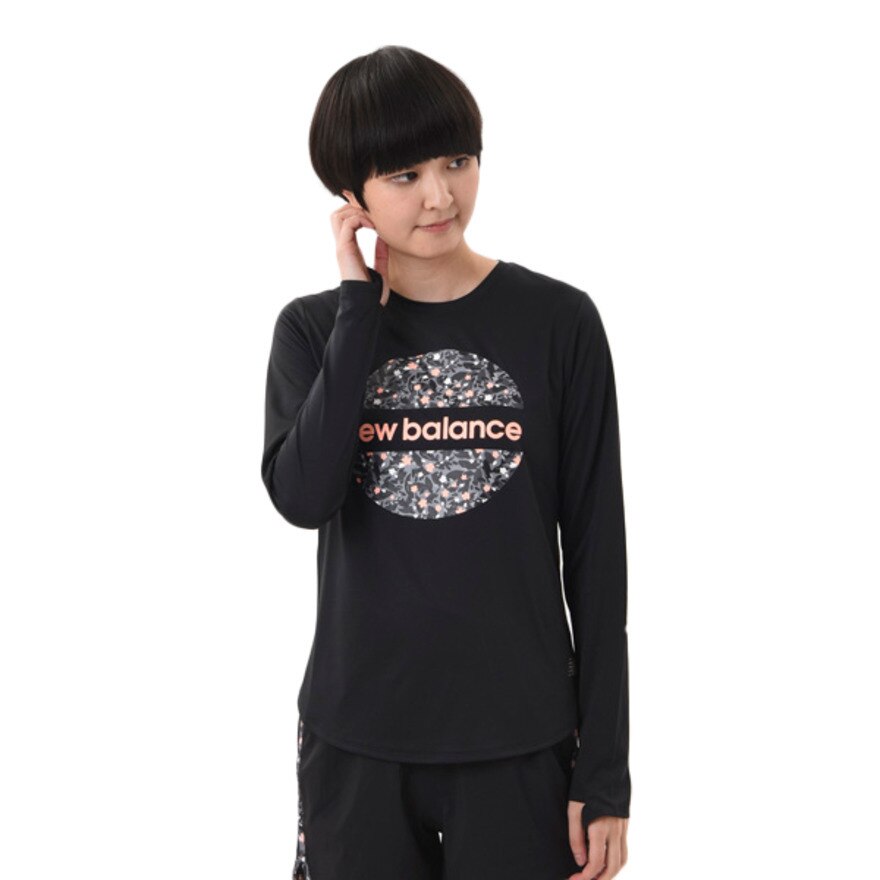 SAKURA ラウンドグラフィック長袖Tシャツ WT1108YBK