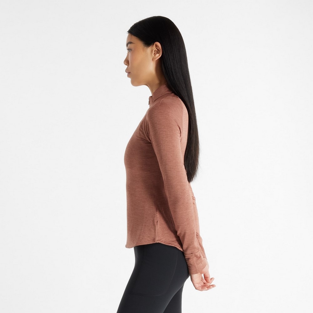 ニューバランス（new balance）（レディース）Sport Essentials プレミアムヒートグリッドハーフジップ 長袖シャツ WT43200SWA