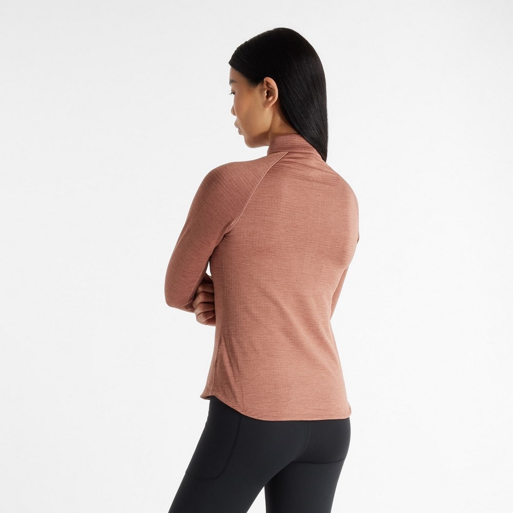 ニューバランス（new balance）（レディース）Sport Essentials プレミアムヒートグリッドハーフジップ 長袖シャツ WT43200SWA