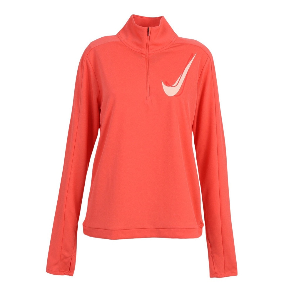 ナイキ（NIKE）（レディース）ドライフィット スウッシュ ハーフジップ ランニング ミッドレイヤー 長袖シャツ HJ2226-814