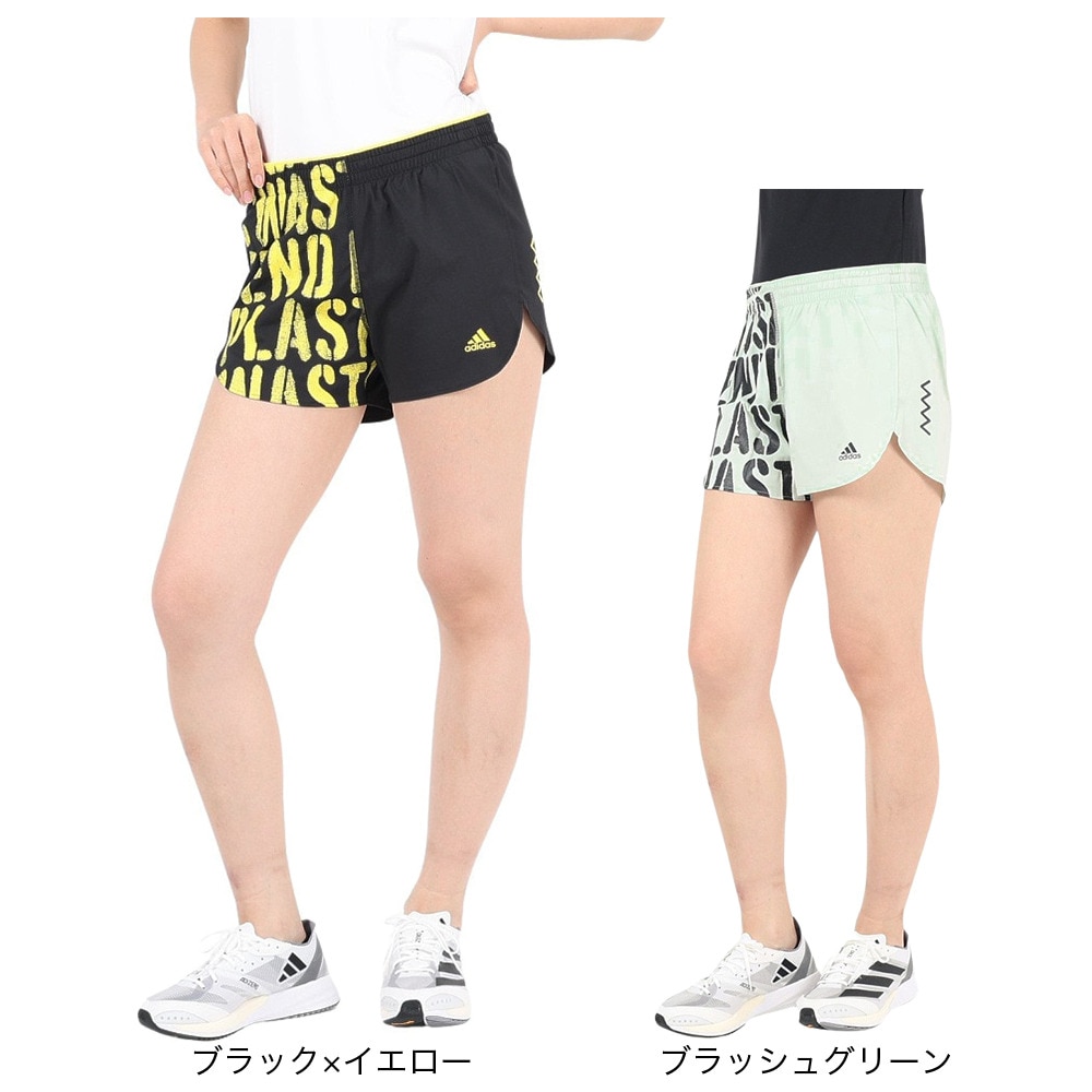 アディダス（adidas）（レディース）ランニングショーツ レディース ランファスト ヒートレディ スタイリッシュパンツ インナーブリーフ付き K7058-HA4293