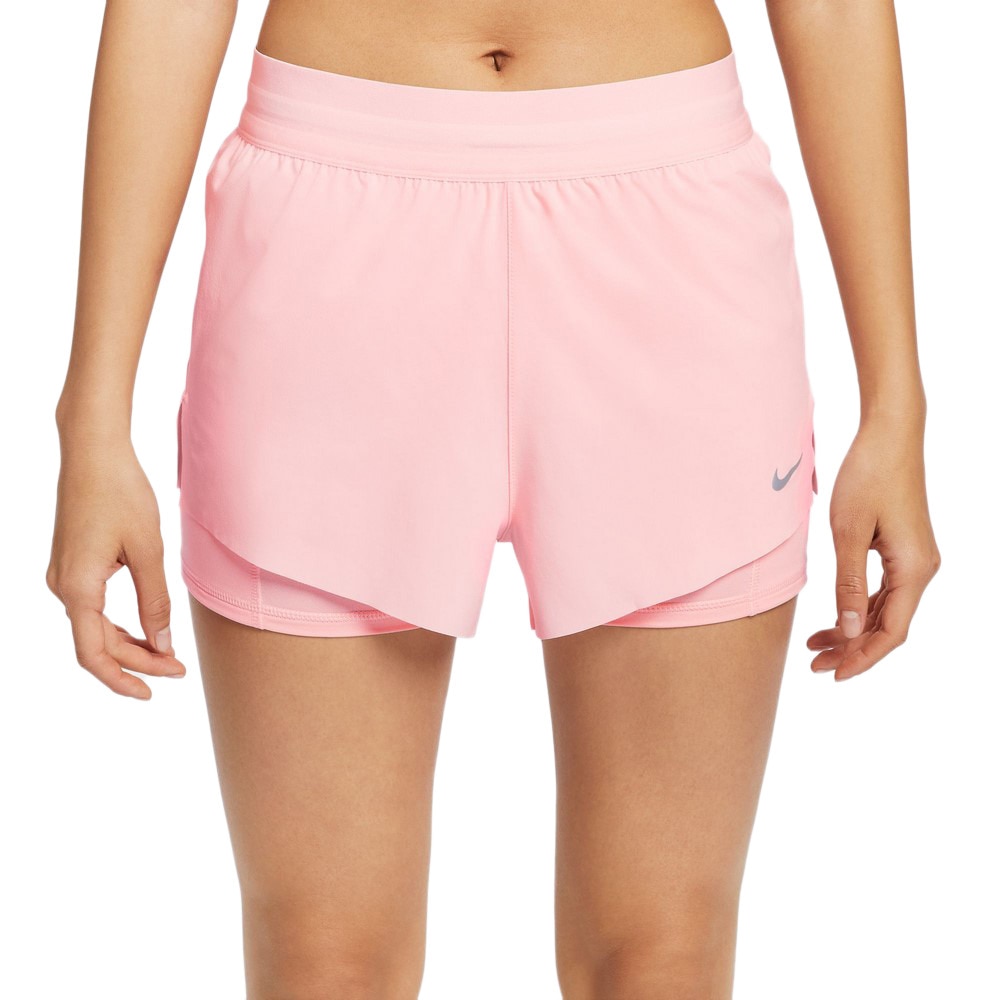 ナイキ（NIKE）（レディース）スウィフト ドライフィット ミッドライズ 2イン1 ランニングショートパンツ インナータイツ付き HJ5377-607