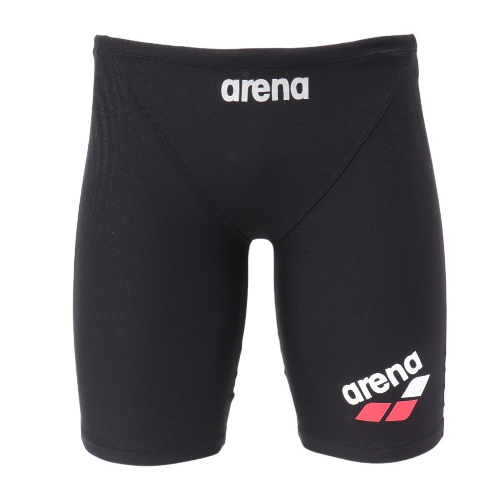 アリーナ（ARENA）（メンズ）競泳水着 水泳 タフスーツ トレーニングスパッツ ハーフレッグ 黒×赤 SS-3Lサイズ SAR-4105 BKRD 競泳用 競技用 練習用