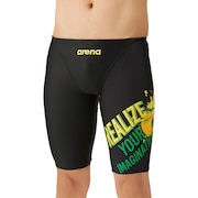 (メンズ)競泳水着 メンズ 水泳 レーシングスパッツ ハーフレッグ WA承認 AS4FRC55M BKYL