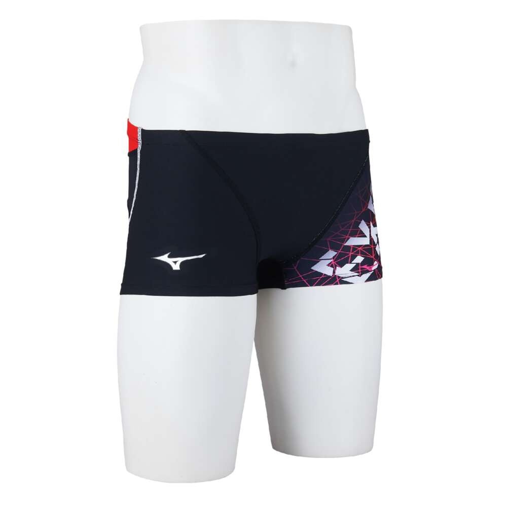 ミズノ（MIZUNO）（メンズ）競泳水着 メンズ 水泳 競泳練習用 ショートスパッツ N2MBB58196 ブラック レッド