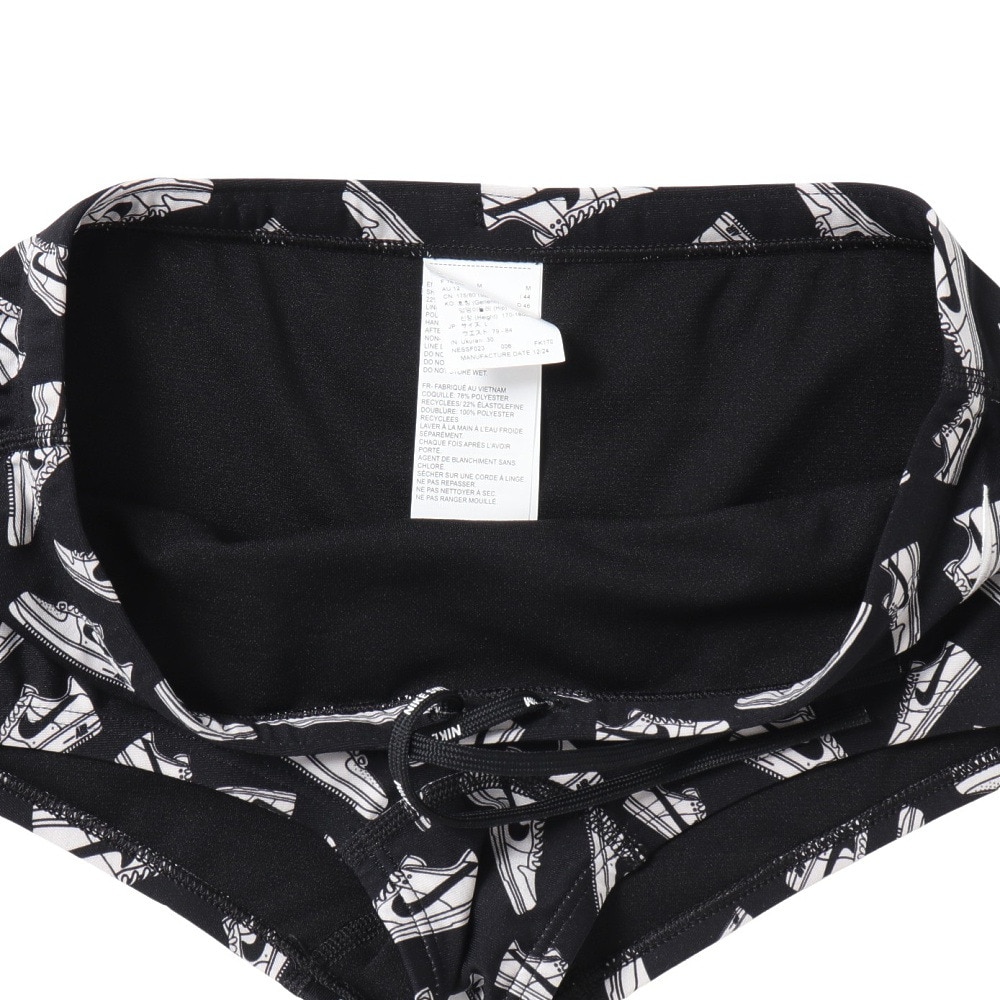 ナイキ（NIKE）（メンズ）競泳水着 メンズ 水泳 SS25プリントスクエアレッグブリーフ 黒 S-LLサイズ NESSF023-N006 スイムウェア スイムパンツ ショートレッグ