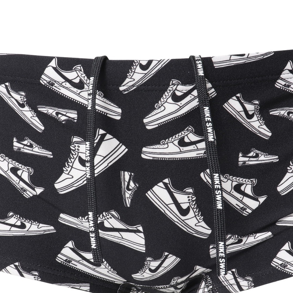 ナイキ（NIKE）（メンズ）競泳水着 メンズ 水泳 SS25プリントスクエアレッグブリーフ 黒 S-LLサイズ NESSF023-N006 スイムウェア スイムパンツ ショートレッグ