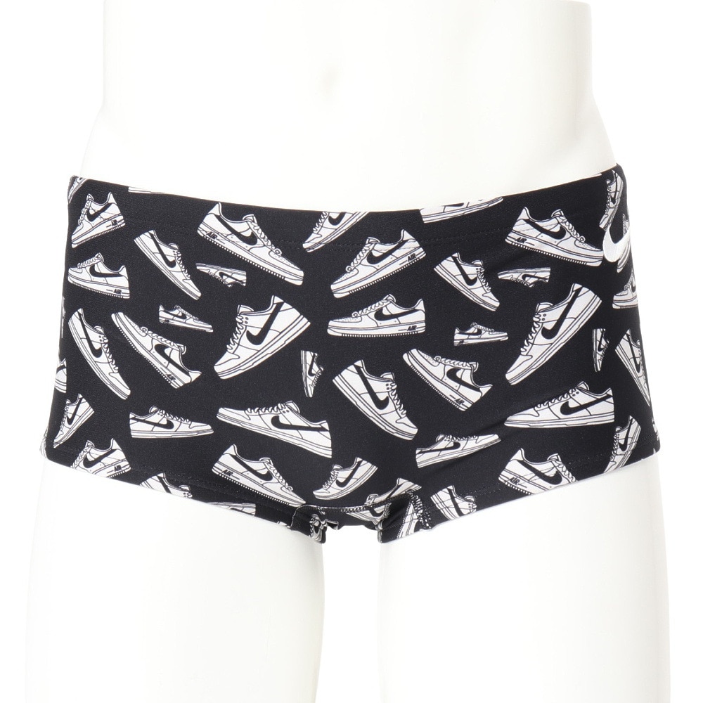ナイキ（NIKE）（メンズ）競泳水着 メンズ 水泳 SS25プリントスクエアレッグブリーフ 黒 S-LLサイズ NESSF023-N006 スイムウェア スイムパンツ ショートレッグ