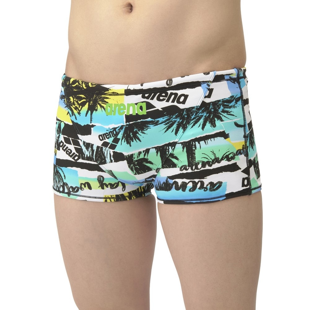 アリーナ（ARENA）（メンズ）競泳水着 メンズ 水泳 ECOタフ トレーニングスパッツ ショートレッグ AS5SWM27M BLBK ブルー×ブラック