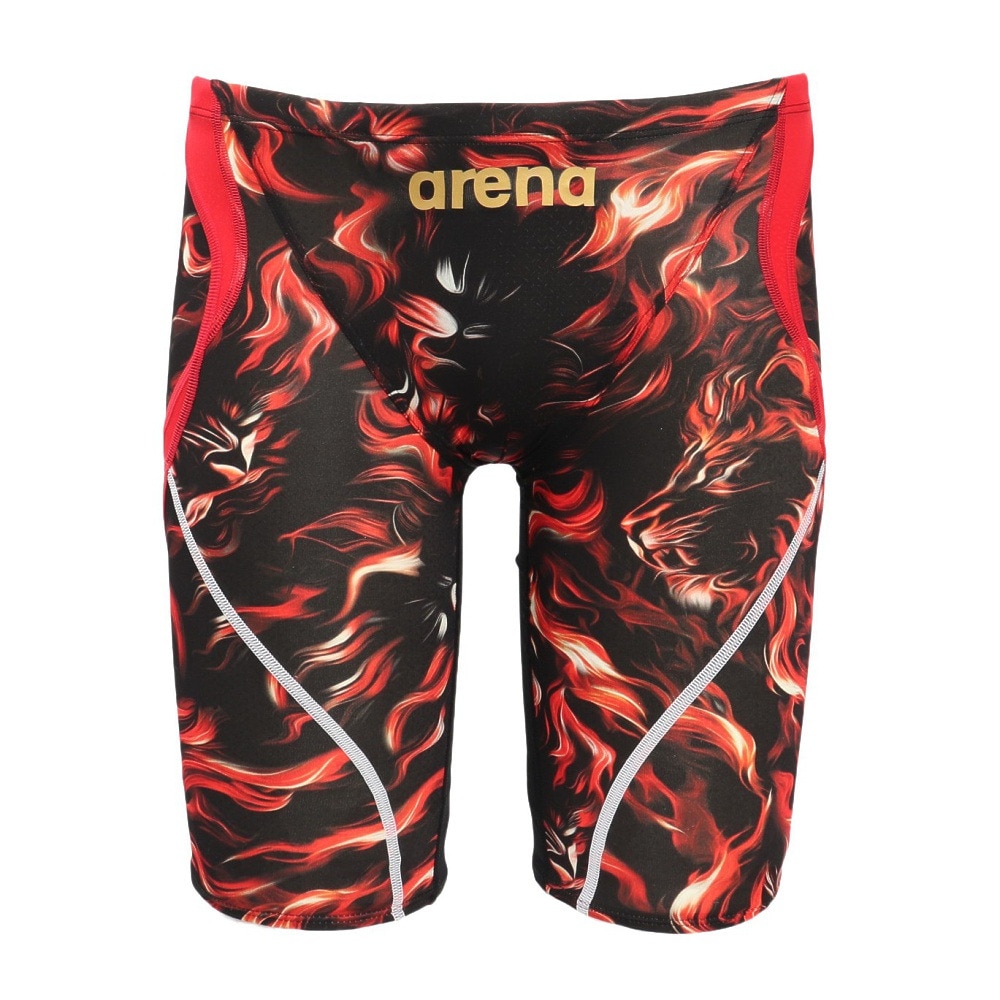 アリーナ（ARENA）（メンズ）競泳水着 水泳 レーシングスパッツ ハーフレッグ WA承認モデル 黒×赤 S-LLサイズ AS5FRCS9M BKRD レーシング水着 公式大会