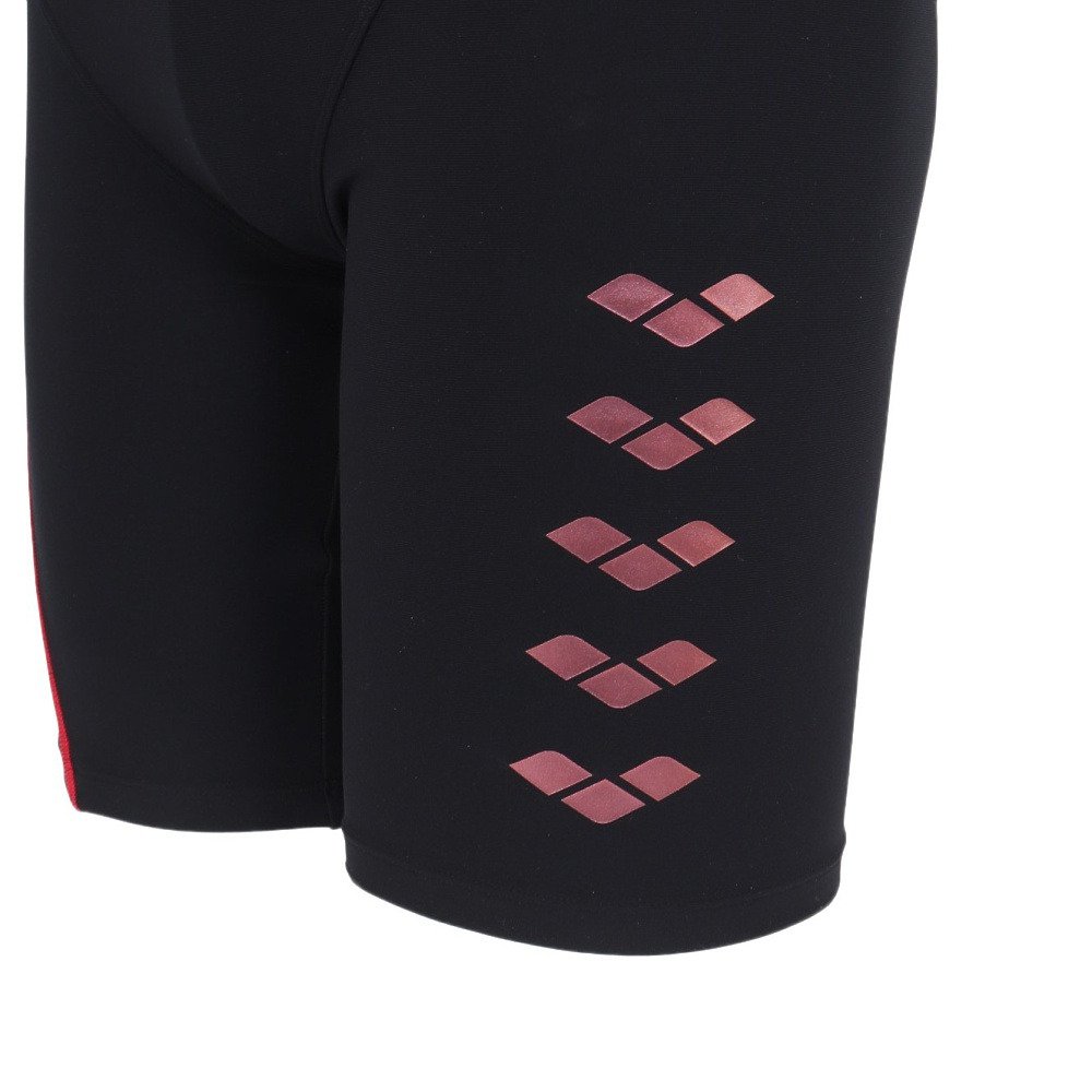 アリーナ（ARENA）（メンズ）競泳水着 メンズ 水泳 タフスーツ トレーニングスパッツ ハーフレッグ 黒×赤 S-3Lサイズ AS6SWM08M BKRD