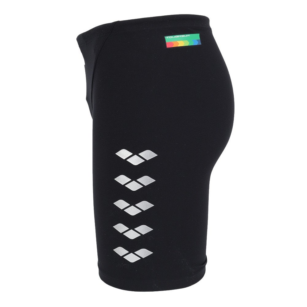 アリーナ（ARENA）（メンズ）競泳水着 メンズ 水泳 タフスーツ トレーニングスパッツ ハーフレッグ 黒×シルバー S-3Lサイズ AS6SWM08M BKSL