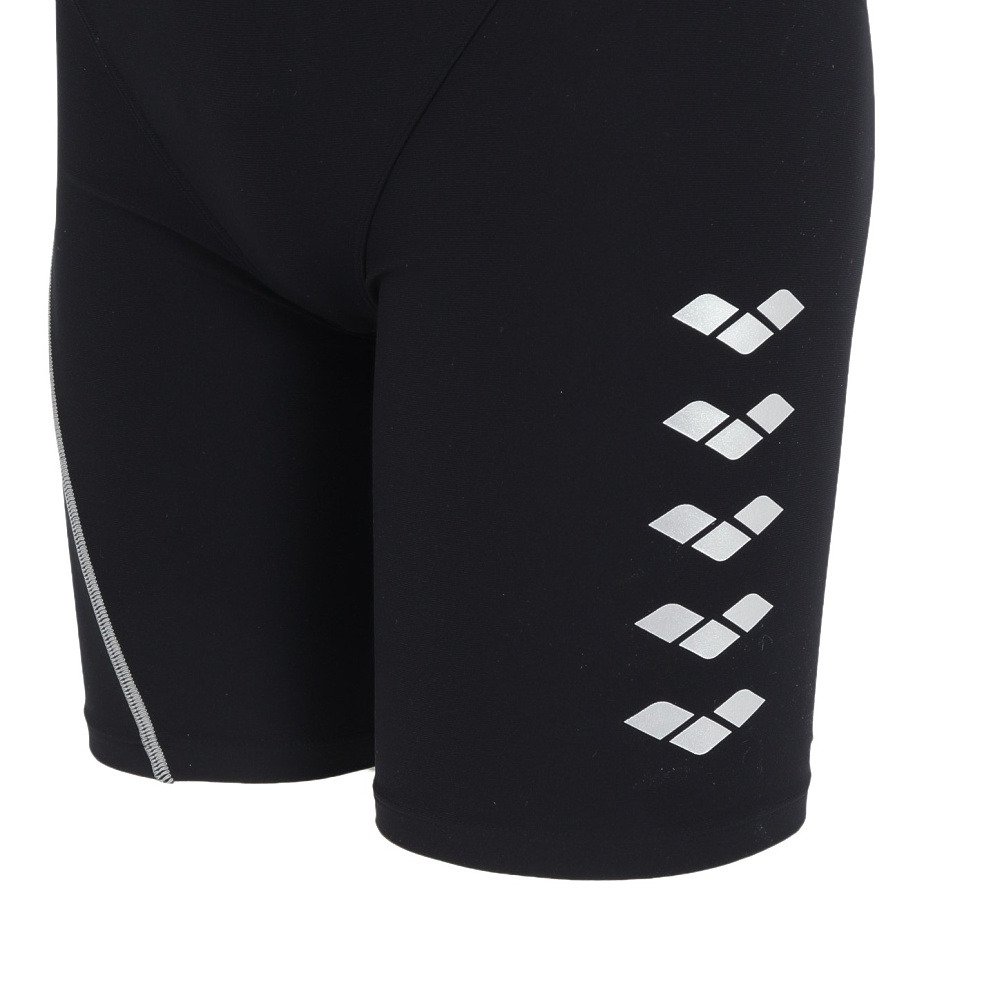 アリーナ（ARENA）（メンズ）競泳水着 メンズ 水泳 タフスーツ トレーニングスパッツ ハーフレッグ 黒×シルバー S-3Lサイズ AS6SWM08M BKSL