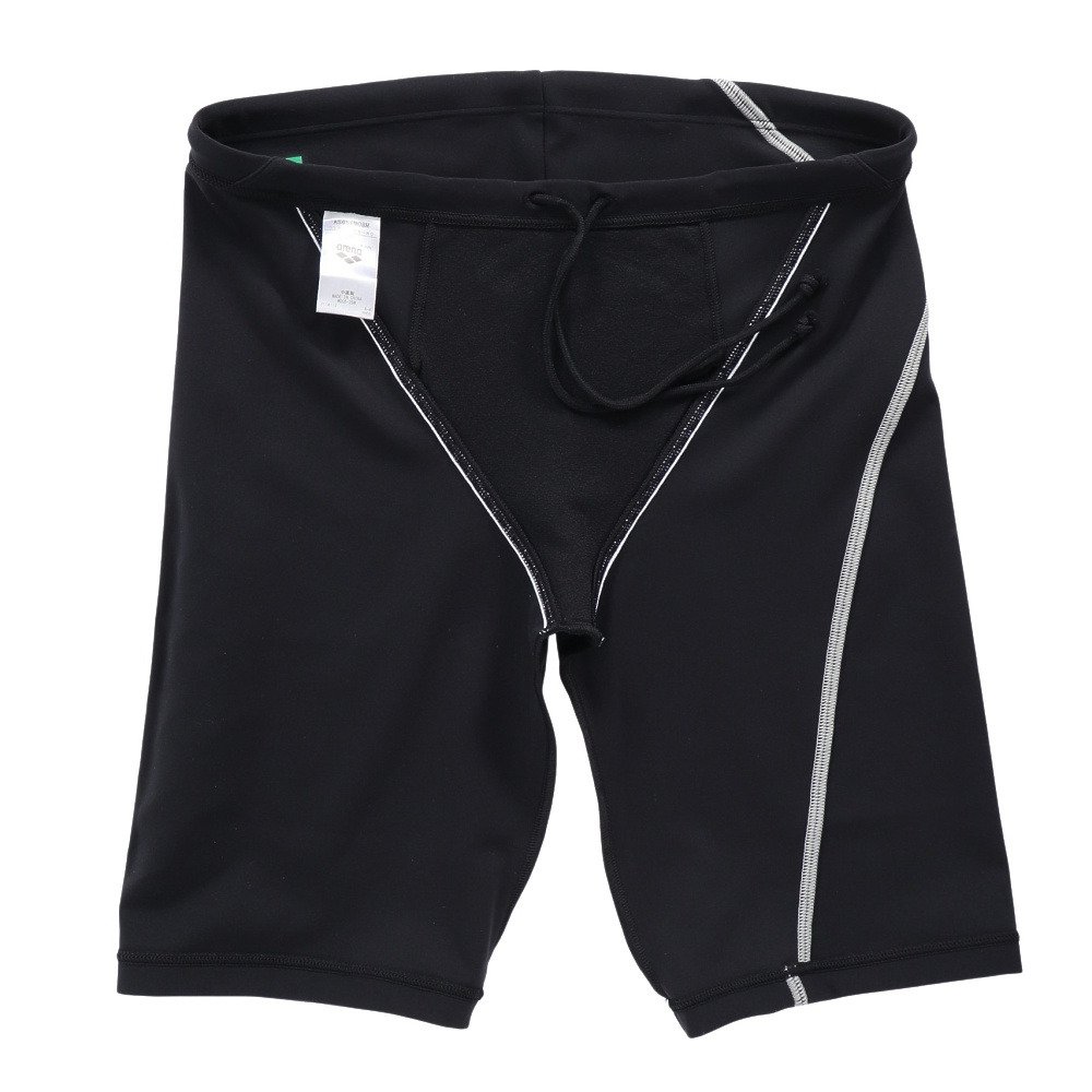 アリーナ（ARENA）（メンズ）競泳水着 メンズ 水泳 タフスーツ トレーニングスパッツ ハーフレッグ 黒×シルバー S-3Lサイズ AS6SWM08M BKSL