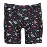 (メンズ)水着 メンズ 水泳 ロングボクサー SEA WORLD RA123-JSEAW BK