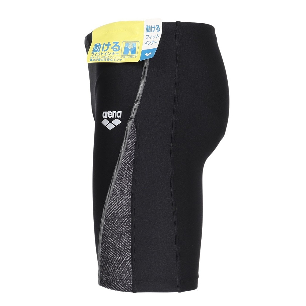 アリーナ（ARENA）（メンズ）水着 メンズ 水泳 フィットネススパッツ ハーフレッグ インナー付き AS4FWF60M BKBK ブラック