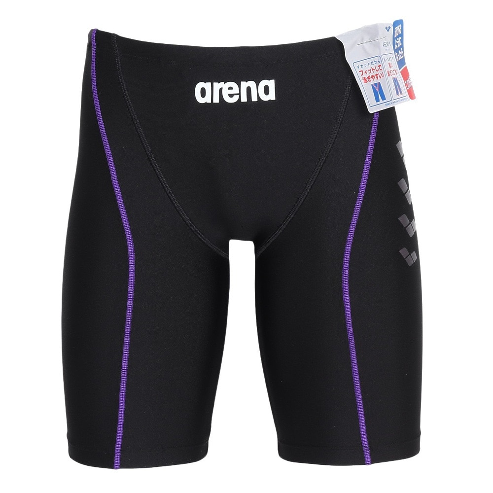 アリーナ（ARENA）（メンズ）水着 メンズ 水泳 アクアエクサ スパッツ ハーフレッグ フィットネス FLA-3970 BKAU ブラック パープル