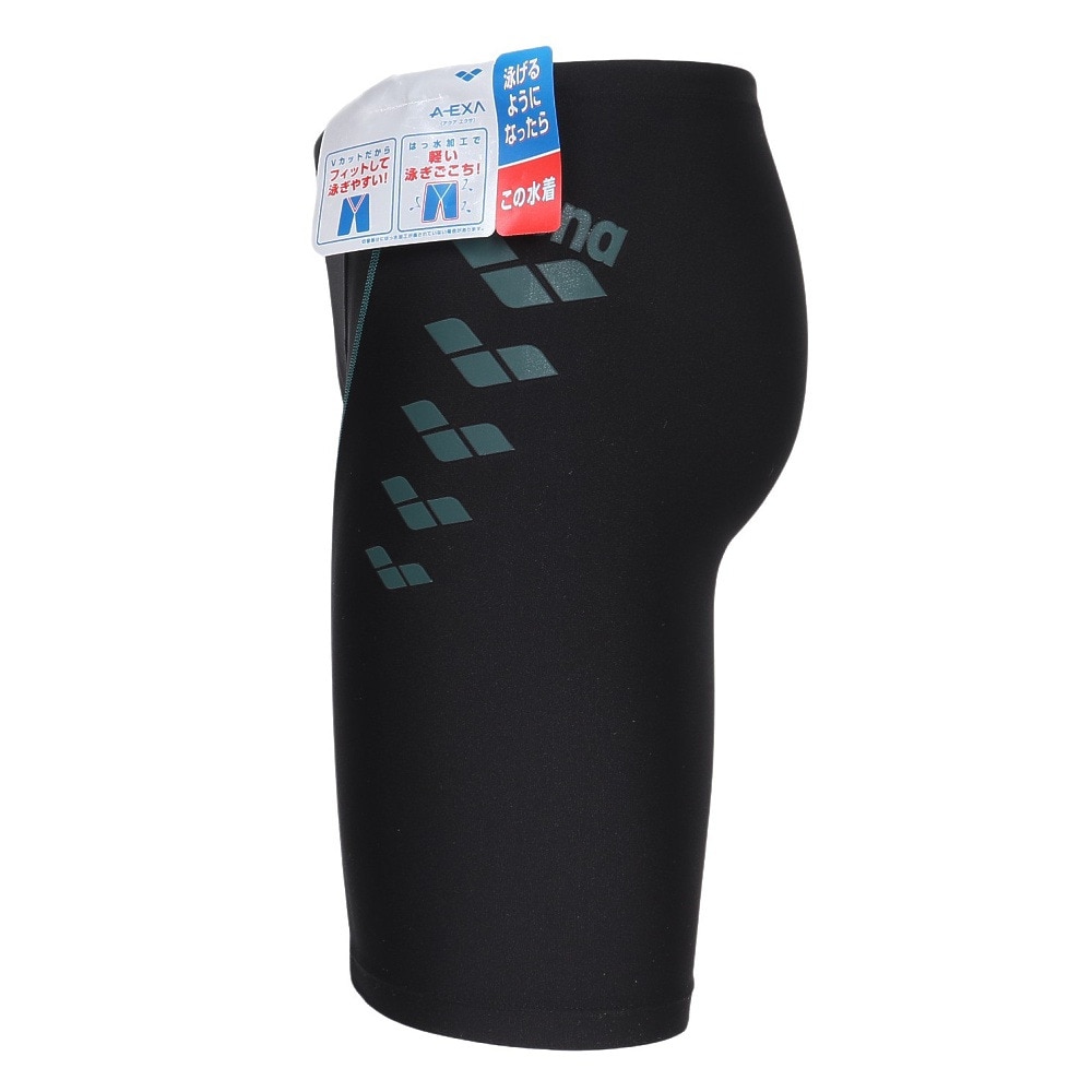 アリーナ（ARENA）（メンズ）水着 メンズ 水泳 アクアエクサ スパッツ ハーフレッグ フィットネス FLA-3970 BKGR ブラック グリーン