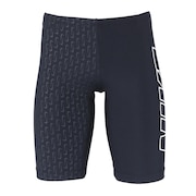 (メンズ)水着 水泳 エンボスルーズフィットジャマー 黒 M-LLサイズ NESSF006-N001 ウエスト調節可能 股下26センチ スイマー 練習用