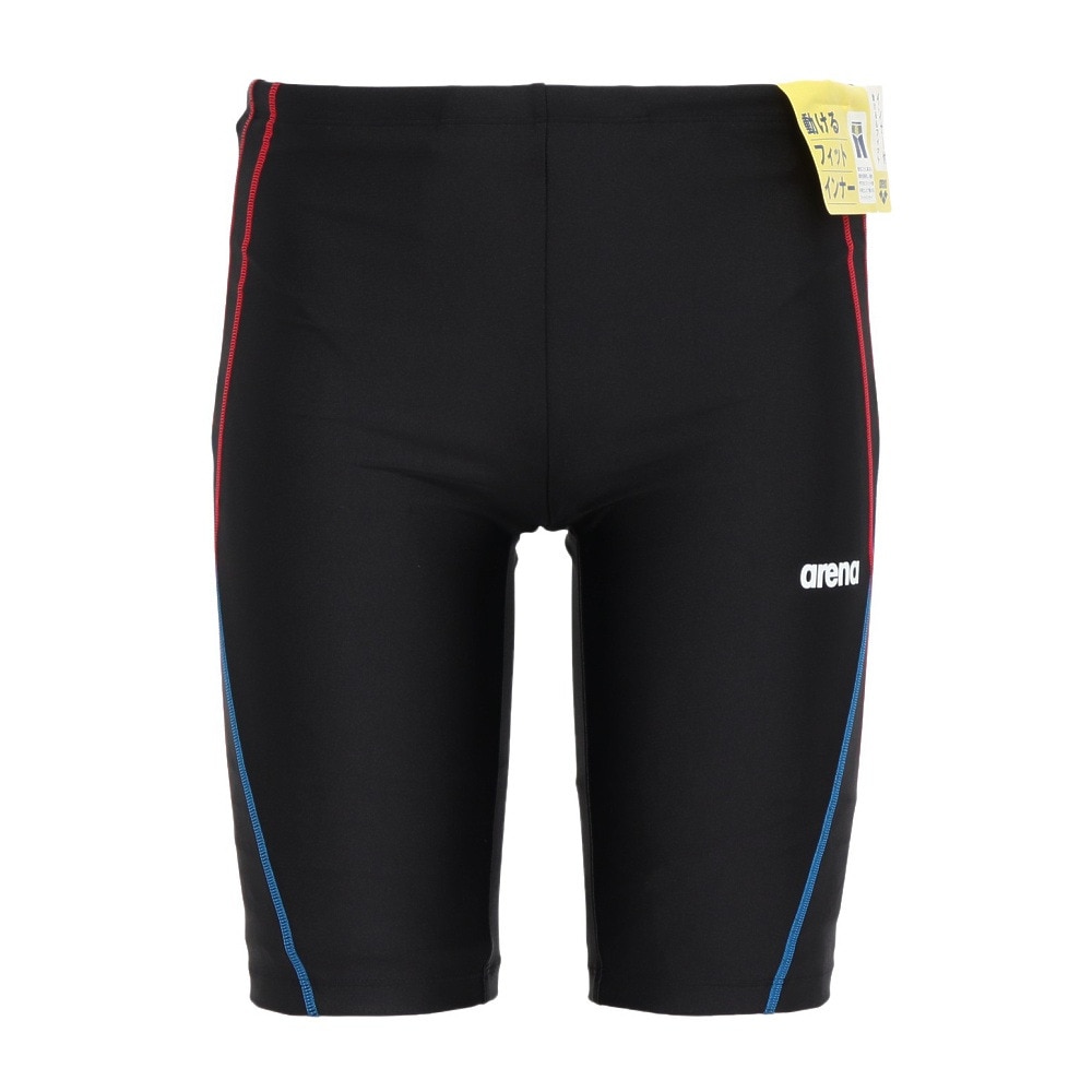 アリーナ（ARENA）（メンズ）水着 メンズ 水泳 フィットネススパッツ ハーフレッグ 黒×赤 4L-6Lサイズ AS5SWF64M BKRD スイムウェア 大きいサイズ