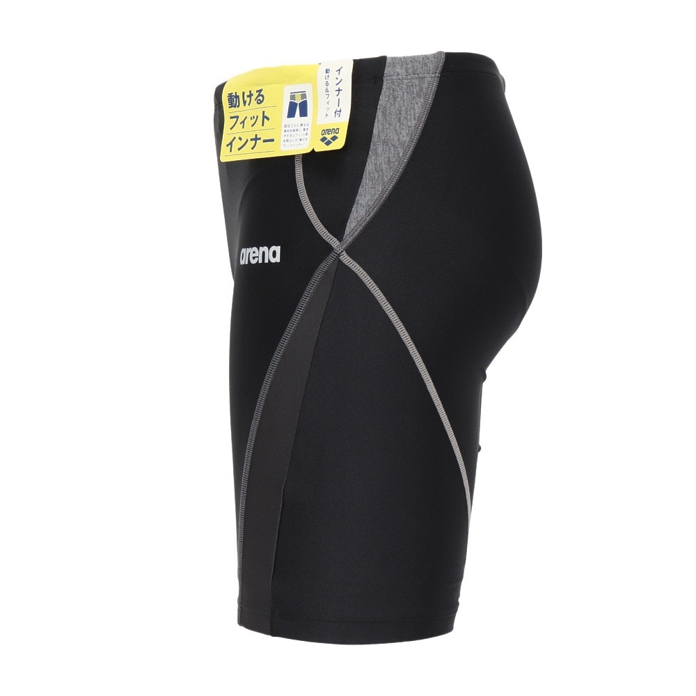アリーナ（ARENA）（メンズ）水着 メンズ 水泳 フィットネススパッツ ハーフレッグ AS5SWF67M BKGY