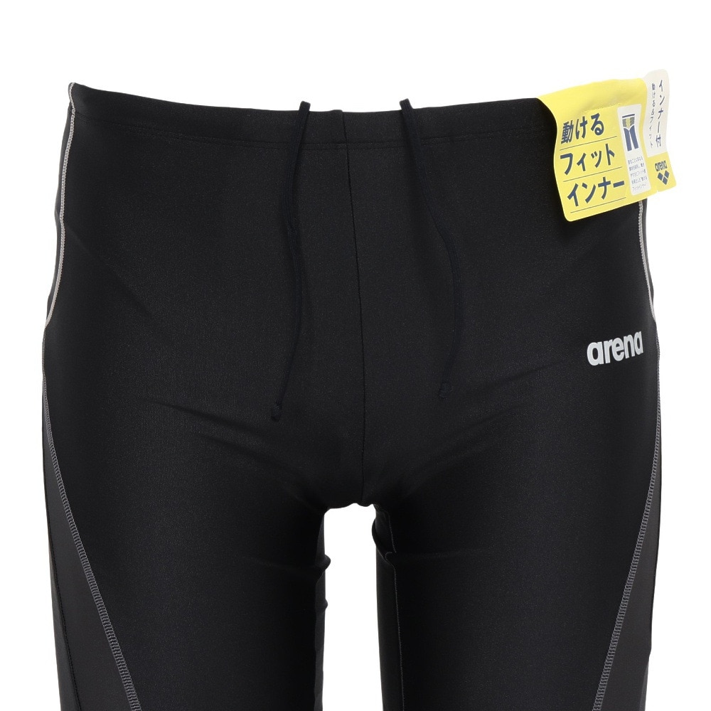アリーナ（ARENA）（メンズ）水着 メンズ 水泳 フィットネススパッツ ハーフレッグ AS5SWF67M BKGY