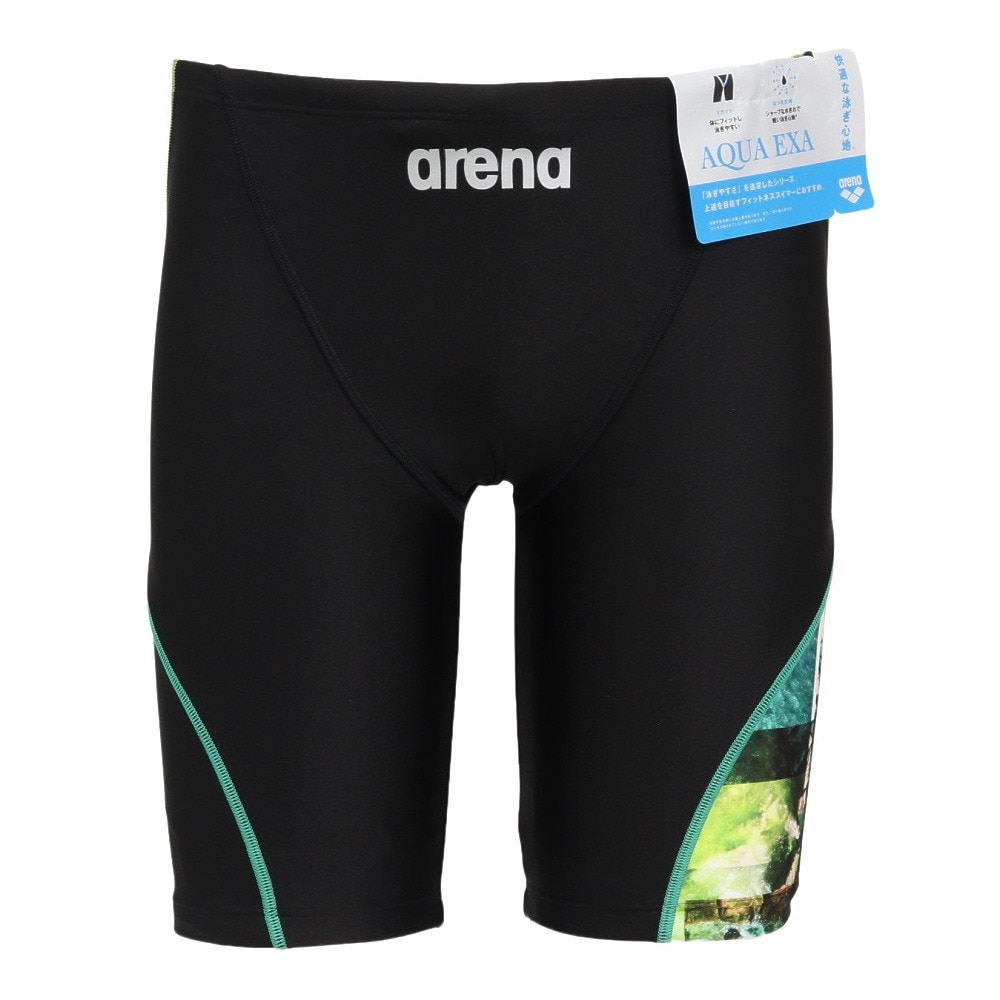 アリーナ（ARENA）（メンズ）水着 メンズ 水泳 フィットネス スパッツ ハーフレッグ AS5FWF60M BKGR