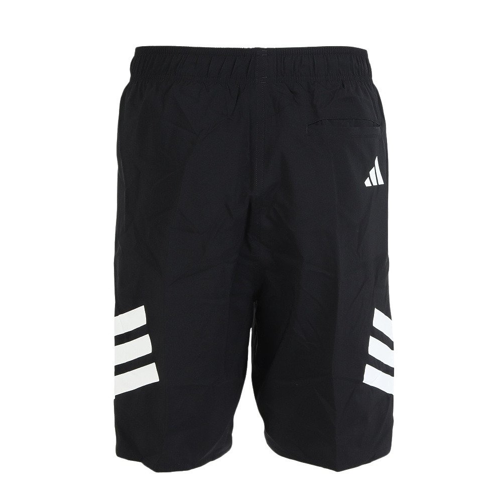 アディダス（adidas）（メンズ）水着 メンズ 水泳 スリーストライプス スイムショーツ 8インチ インナーブリーフ付き 黒×白 S-3Lサイズ KUX65-JF6088