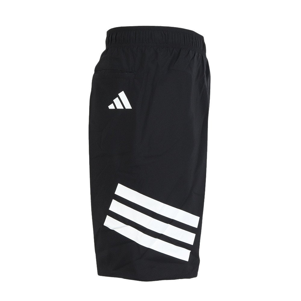 アディダス（adidas）（メンズ）水着 メンズ 水泳 スリーストライプス スイムショーツ 8インチ インナーブリーフ付き 黒×白 S-3Lサイズ KUX65-JF6088
