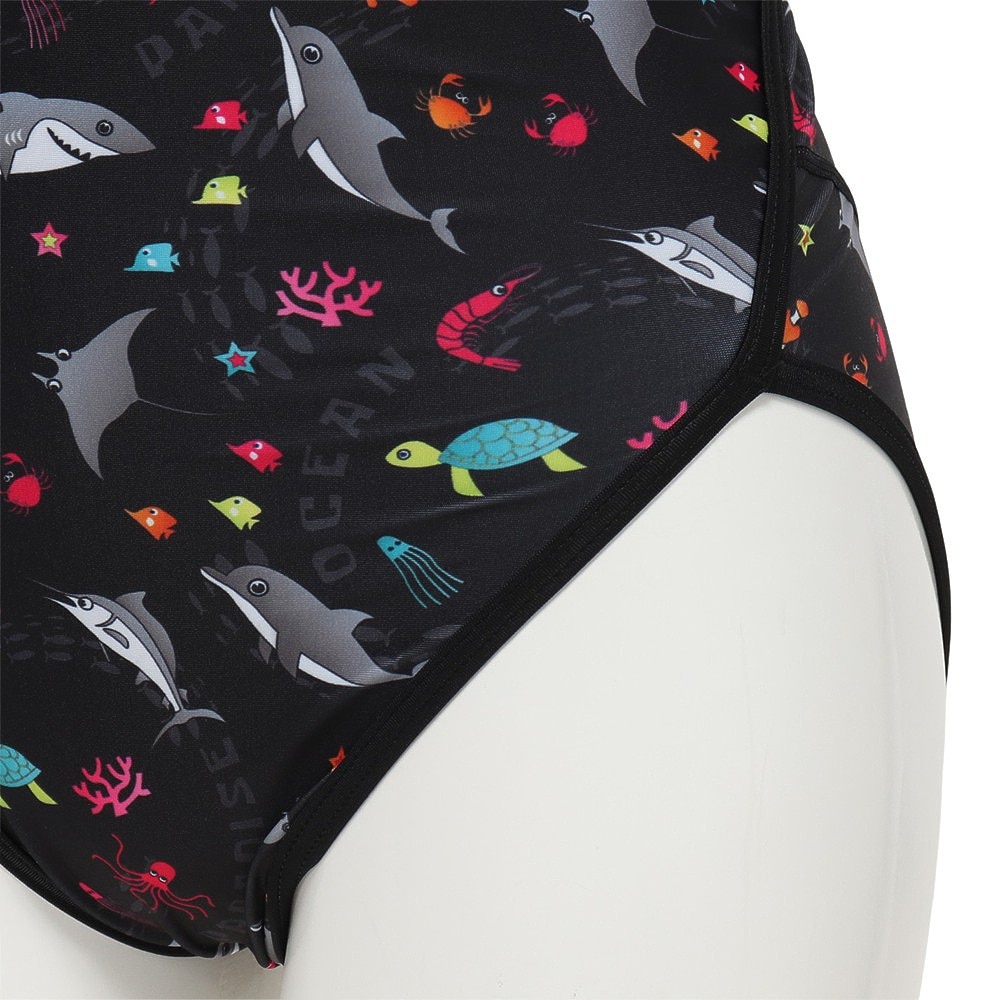 RA（RA）（レディース）フィットネス水着 レディース 水泳 フレックスバック SEA WORLD RA123-FSEAW BK