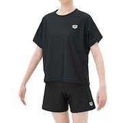 (レディース)フィットネス水着 レディース 水泳 フィットネスセパレーツ Yバック・差し込みパッド 黒 M-LL AS5FWF97L BKBK 3点セット