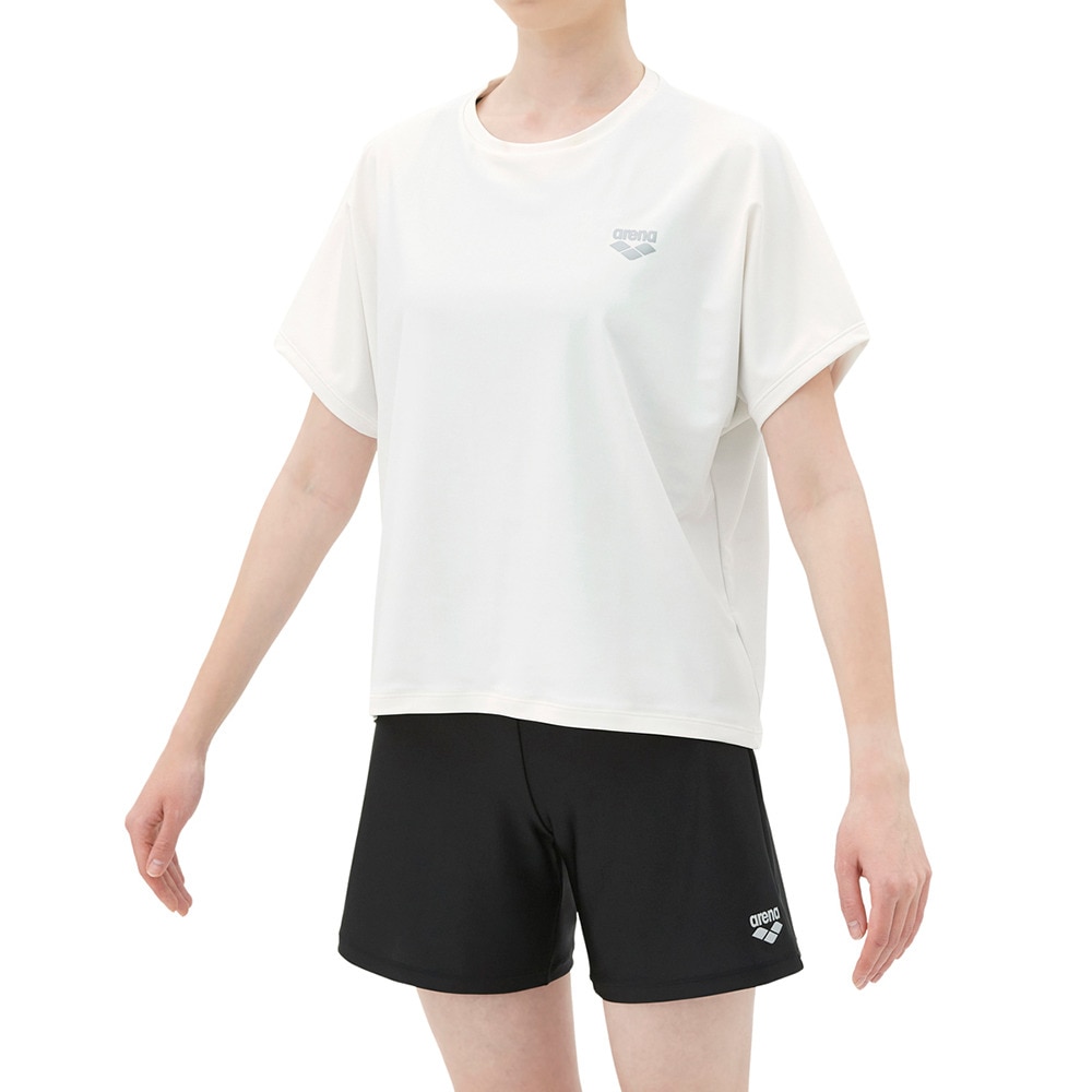 アリーナ（ARENA）（レディース）フィットネス水着 レディース 水泳 フィットネスセパレーツ Yバック・差し込みパッド 白 M-LL AS5FWF97L WHBK 3点セット