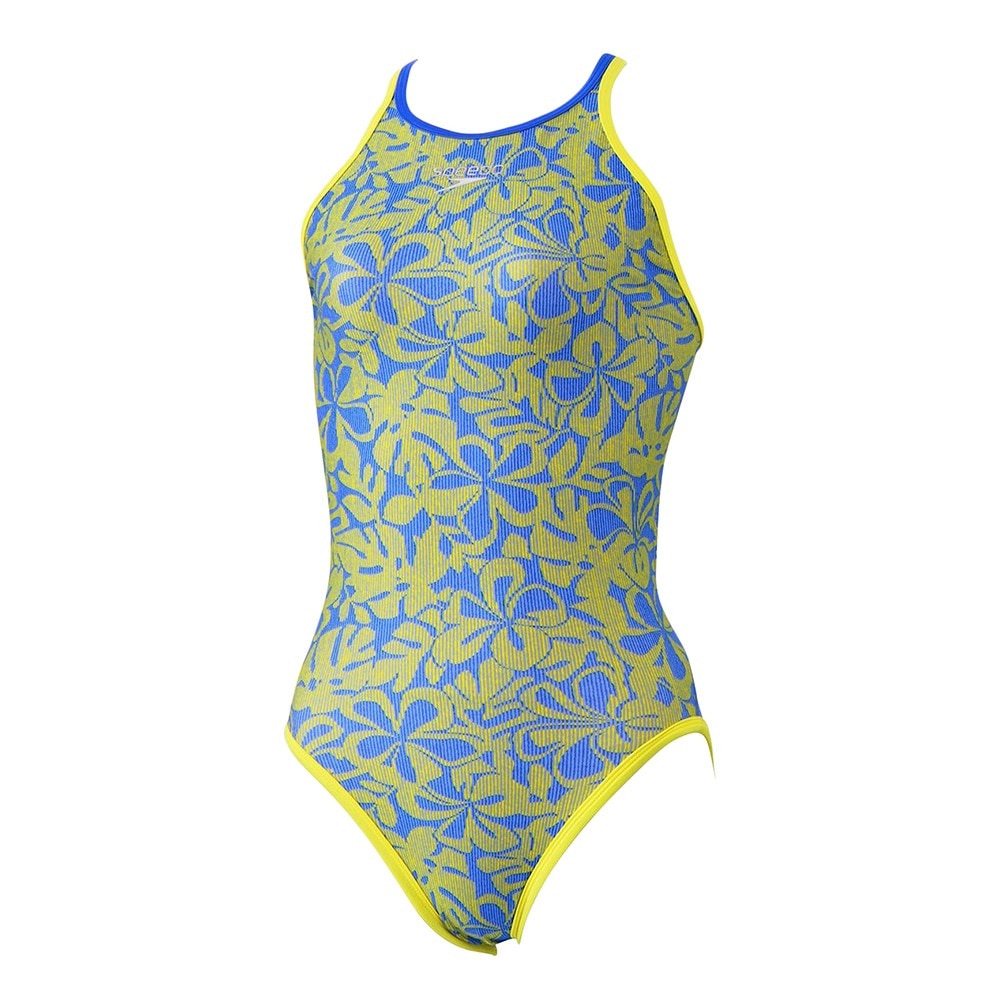スピード（SPEEDO）（レディース）競泳水着 アロアロクローシェイターンズスーツ STW02507 TY ターコイズ×イエロー