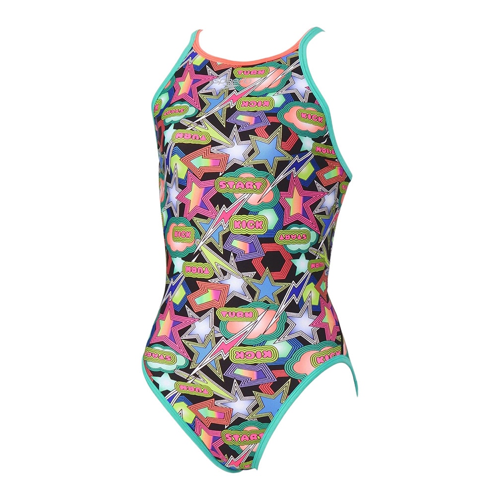 スピード（SPEEDO）（レディース）競泳水着 レディース 水泳 スパークリングブーンターンズスーツ M-LLサイズ STW02556 MT 総柄 スイムウェア 練習用 