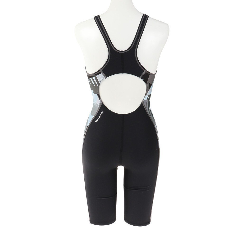 スピード（SPEEDO）（レディース）競泳水着 レディース 水泳 サイドシーサイドカラーブロックターンズニースキン STW12306 K