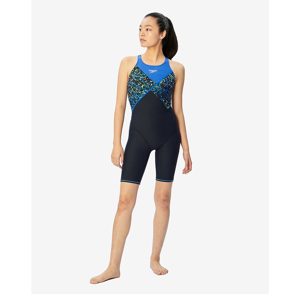 スピード（SPEEDO）（レディース）競泳水着 レディース 水泳 シードッツターンズニースキン STW12350 BL