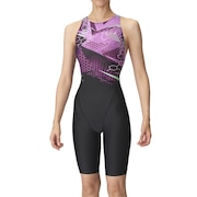 (レディース)競泳水着 レディース 水泳 レーシングワンピース スパッツ WA承認モデル AS4FRC57W BKPP ブラック パープル