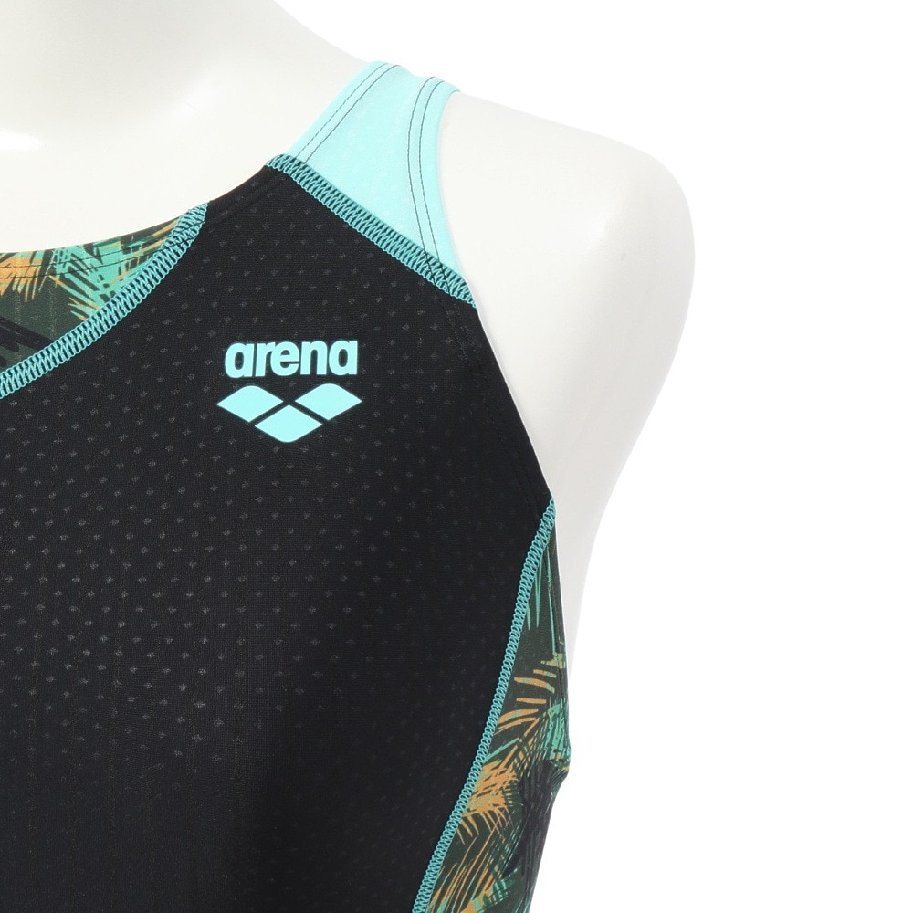 アリーナ（ARENA）（レディース）競泳水着 水泳 レーシングワンピーススパッツ WA承認モデル 黒×緑 S-3Lサイズ AS5SRC60L BKEM レーシング水着 公式大会