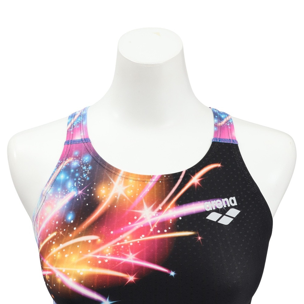 アリーナ（ARENA）（レディース）競泳水着 レディース 水泳 レーシングワンピース スパッツ WA承認モデル S-3L AS5SRC68L BKOR ひざ上丈 大会 練習 撥水