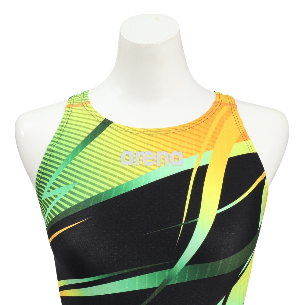 アリーナ（ARENA）（レディース）競泳水着 レディース 水泳 レーシングワンピーススパッツ WA承認モデル 黒×緑 S-LLサイズ AS5FRC59L BKGR オールインワン
