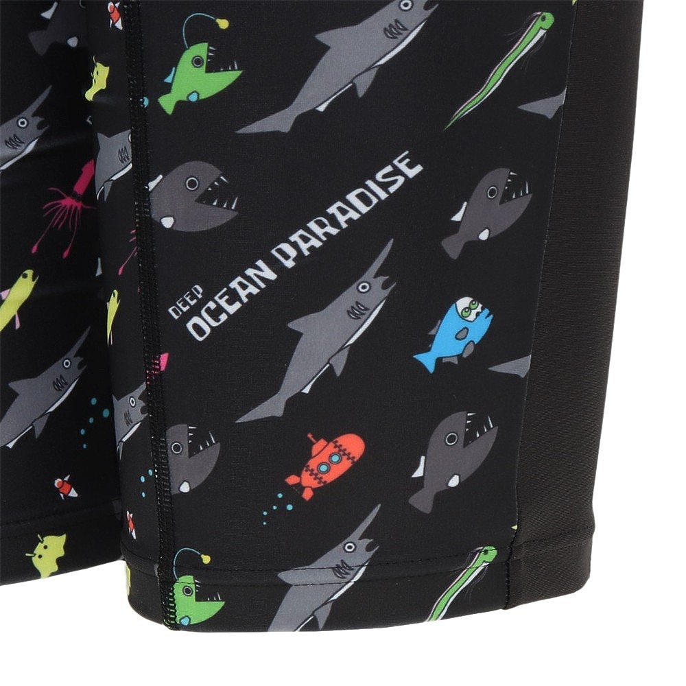 RA（RA）（レディース）フィットネス水着 レディース 水泳 ショートジョン DEEP OCEAN RA123-SDOPA BK