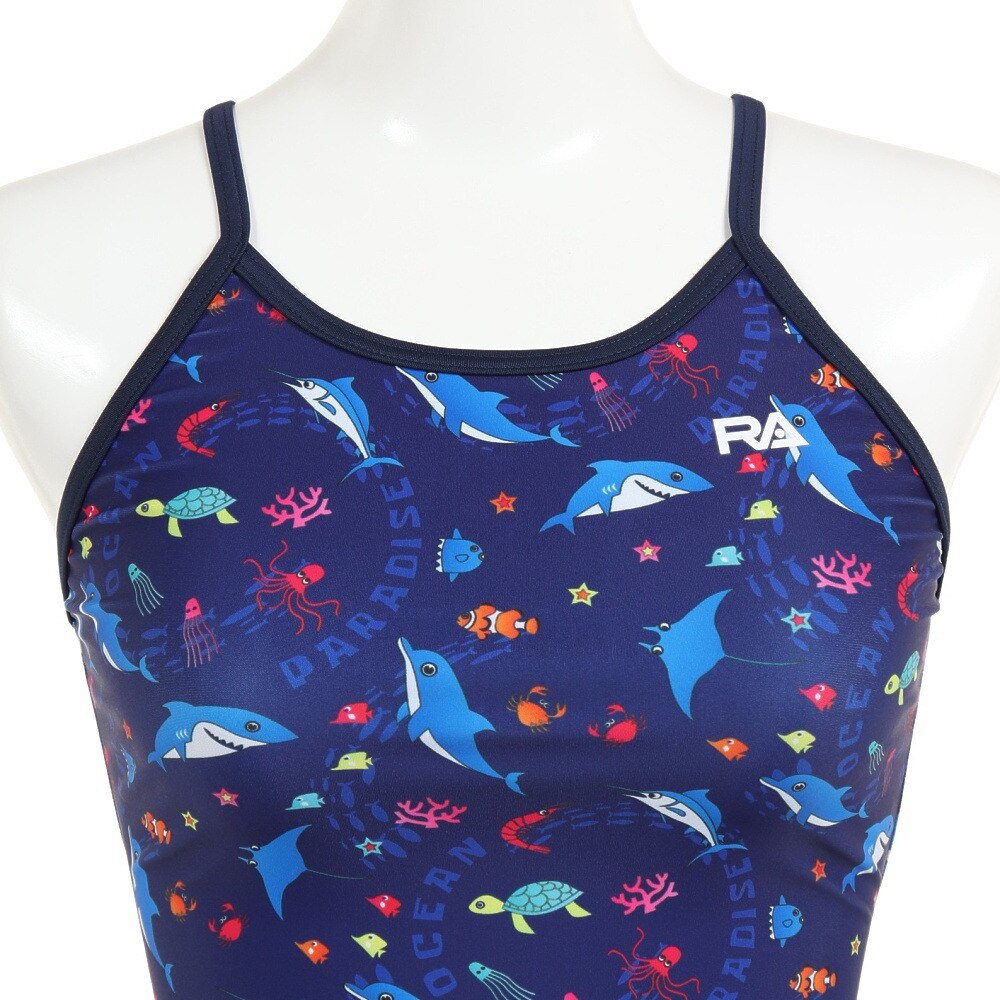 RA（RA）（レディース）フィットネス水着 レディース 水泳 ショートジョン SEA WORLD RA123-SSEAW NV