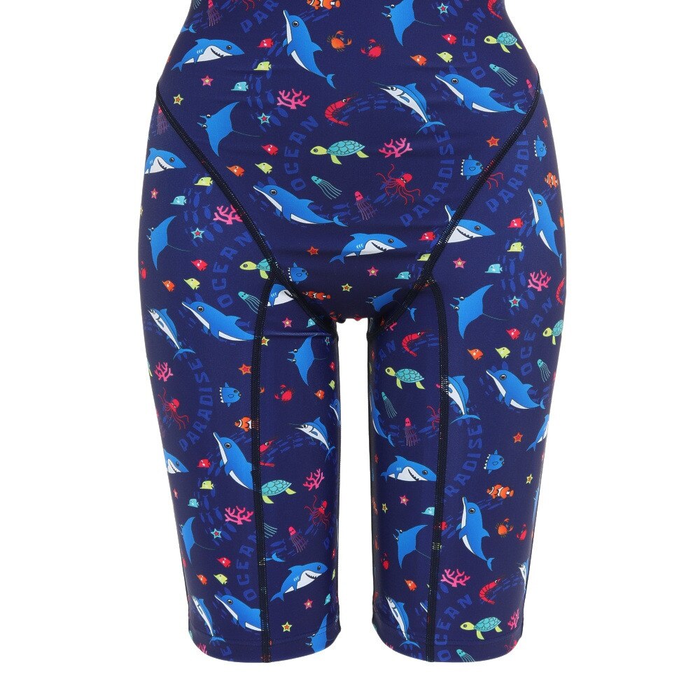 RA（RA）（レディース）フィットネス水着 レディース 水泳 ショートジョン SEA WORLD RA123-SSEAW NV