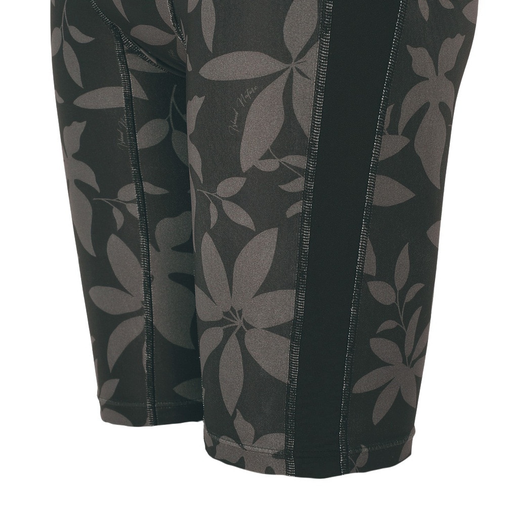 RA（RA）（レディース）フィットネス水着 水泳 H－バックオールインワン NIGHT LEAVES RA124-SNIGTP BK