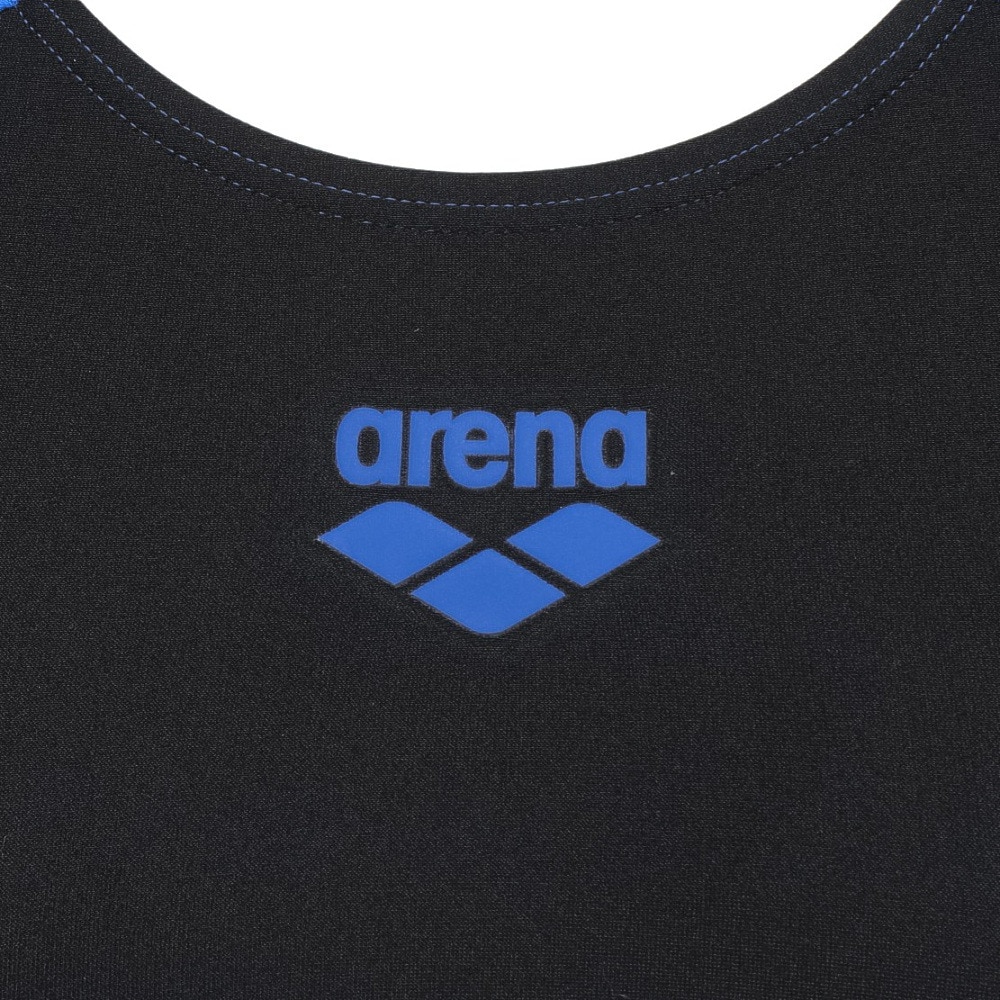 アリーナ（ARENA）（レディース）水着 フィットネスワンピーススパッツ 水泳 アクアエクサ 黒 青 M-LLサイズ AS5SWF00L BKBL オープンバック ハーフレッグ丈