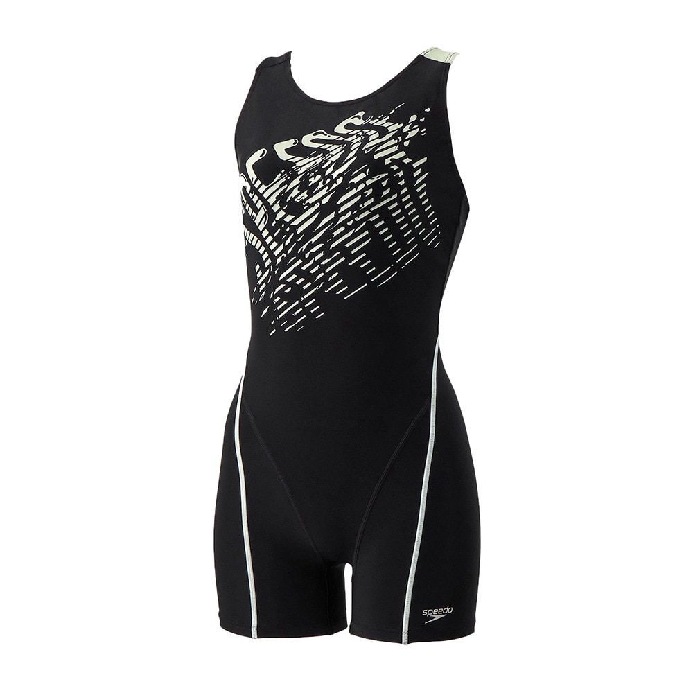 スピード（SPEEDO）（レディース）フィットネス水着 レディース 水泳 スプラッシュルースンハーフニースキン SFW12503 K