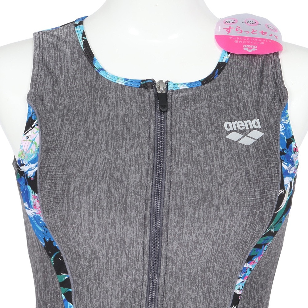 アリーナ（ARENA）（レディース）フィットネス水着 水泳 すらっとセパ フィットネスセパレーツ 上下セット AS5FWF46L GYBK