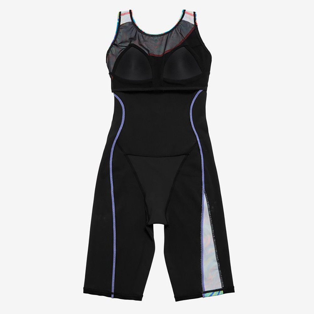スピード（SPEEDO）（レディース）フィットネス水着 レディース 水泳 アシンメトリー ルースンニースキン M-LLサイズ 水色 SFW12565 MN オールインワン